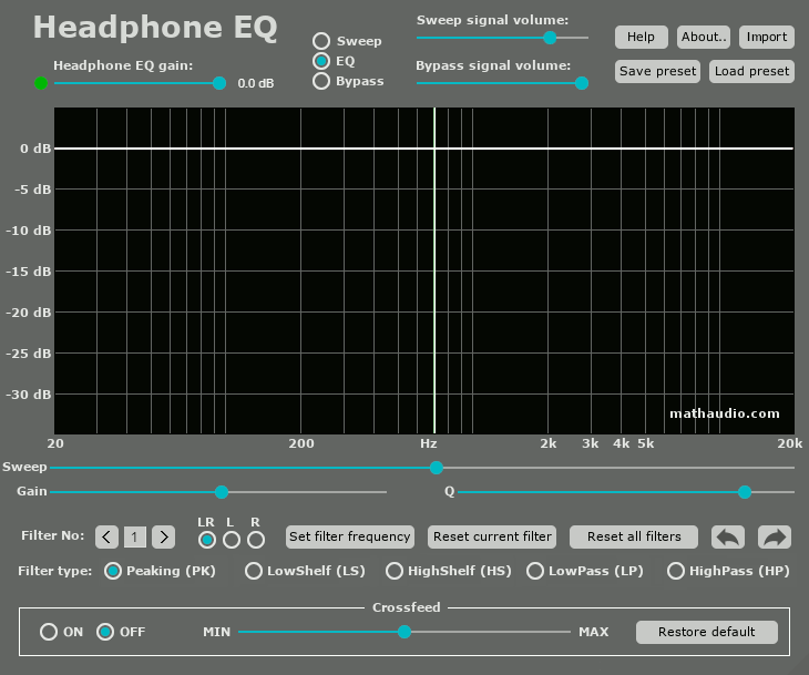 Headphone EQ screenshot